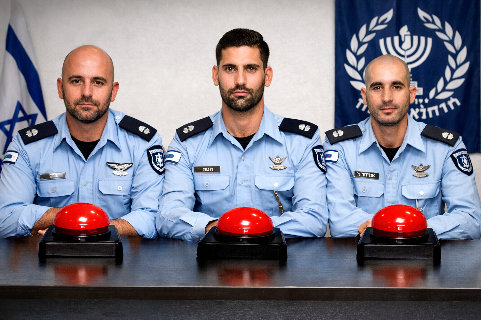 שלושה סוהרים מוציאים להורג